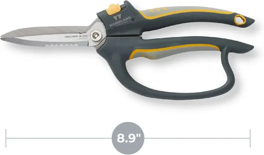 Woodland Tools Co. Super Duty Utility Snip, Multi-purpose Stainless Steel Hand Tool, Garden Shears, Seed Soil Mulch Bag Opener, Rope Wire Twine Burlap Cutter, Stem Pruner, Branch Shear 01-1003-100 - 8