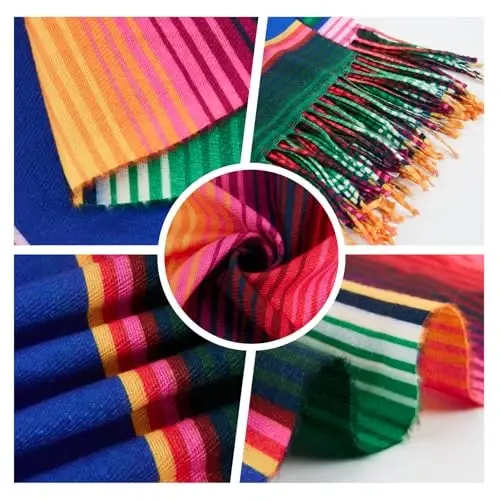 WOODLAND WREATH PasModazoneina Shawls and Wraps, Double-side pattern Long Scarves for Women, Perfect for Winter and Fall - 6