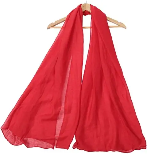 woogwin Ayollar paxta ro'mollari Lady Light Yumshoq Moda Solid Sharf O'rash Shol - 3