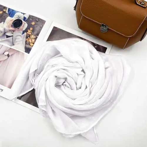 woogwin Ayollar paxta sharflari Lady Light Yumshoq Moda Qattiq шарф o'rash ro'mol - 4