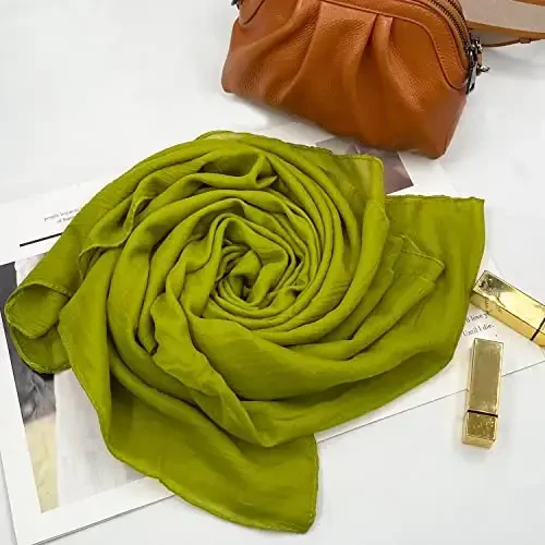 woogwin Ayollar Paxta Sharflari Xonim Yengil Yumshoq Moda Qattiq Sharf O'rash Ro'mol - 6