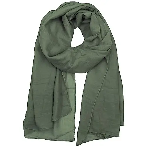 woogwin Women's Cotton Scarves Lady Light Soft Fashion Solid Scarf Wrap Shawl - 1