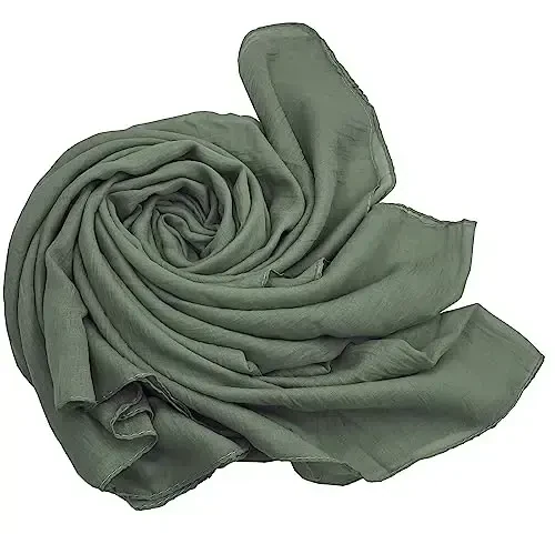 woogwin Women's Cotton Scarves Lady Light Soft Fashion Solid Scarf Wrap Shawl - WOOGWIN (1)