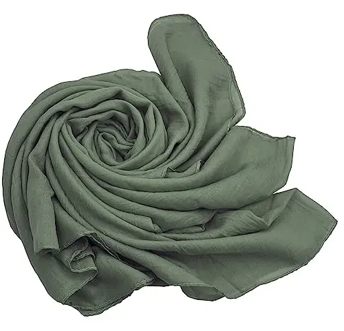 woogwin Women's Cotton Scarves Lady Light Soft Fashion Solid Scarf Wrap Shawl - 2