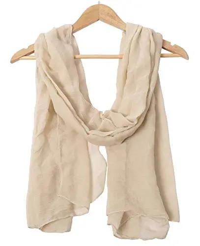 woogwin Women's Cotton Scarves Lady Light Soft Fashion Solid Scarf Wrap Shawl - WOOGWIN (1)