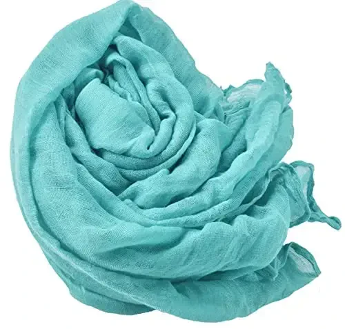 woogwin Women's Cotton Scarves Lady Light Soft Fashion Solid Scarf Wrap Shawl - WOOGWIN (1)