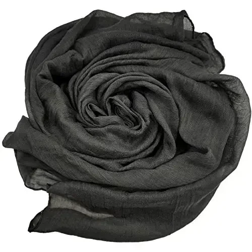 woogwin Women's Cotton Scarves Lady Light Soft Fashion Solid Scarf Wrap Shawl - WOOGWIN (1)