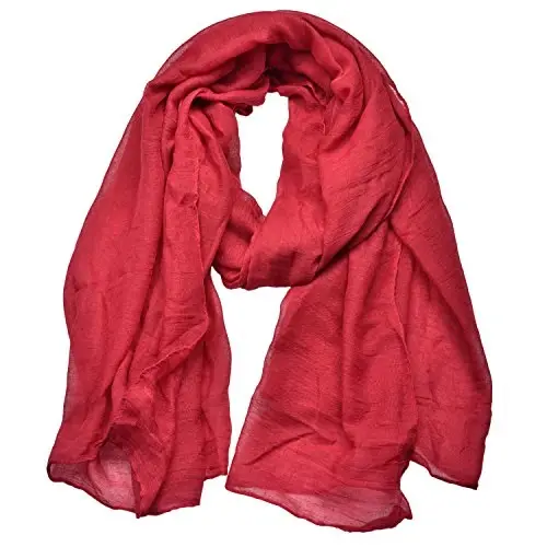woogwin Women's Cotton Scarves Lady Light Soft Fashion Solid Scarf Wrap Shawl - 1