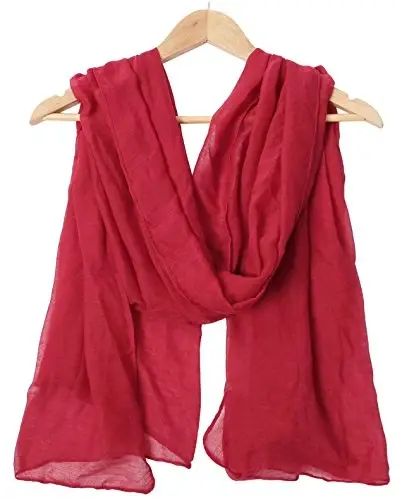 woogwin Women's Cotton Scarves Lady Light Soft Fashion Solid Scarf Wrap Shawl - WOOGWIN (1)