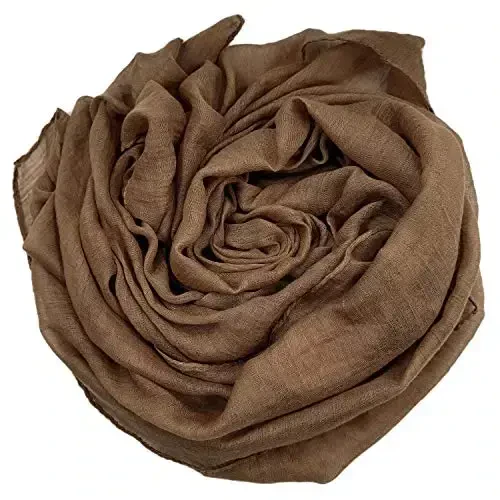 woogwin Women's Cotton Scarves Lady Light Soft Fashion Solid Scarf Wrap Shawl - WOOGWIN (1)