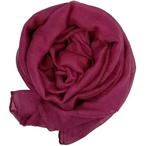 woogwin Women's Cotton Scarves Lady Light Soft Fashion Solid Scarf Wrap Shawl - WOOGWIN (1)