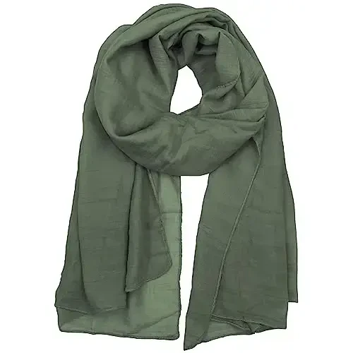 woogwin Women's Cotton Scarves Lady Light Soft Fashion Solid Scarf Wrap Shawl 
