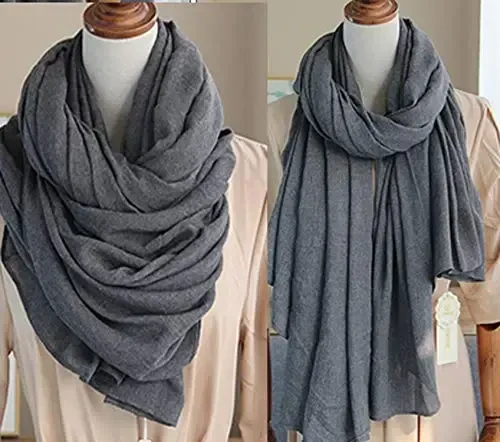 woogwin Women's Cotton Scarves Lady Light Soft Fashion Solid Scarf Wrap Shawl - 6