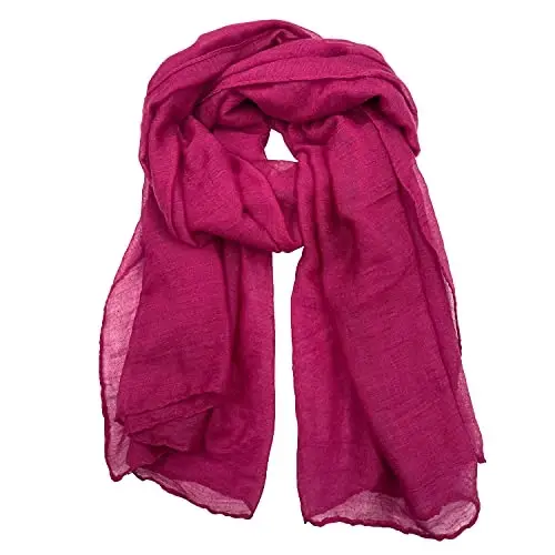 woogwin Women's Cotton Scarves Lady Light Soft Fashion Solid Scarf Wrap Shawl - 1