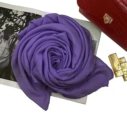 woogwin Women's Cotton Scarves Lady Light Soft Fashion Solid Scarf Wrap Shawl - 4