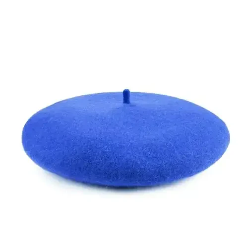 Wool Beret Hat French Beret Cap Winter Artist Painter Hat Solid Color for Women - 4