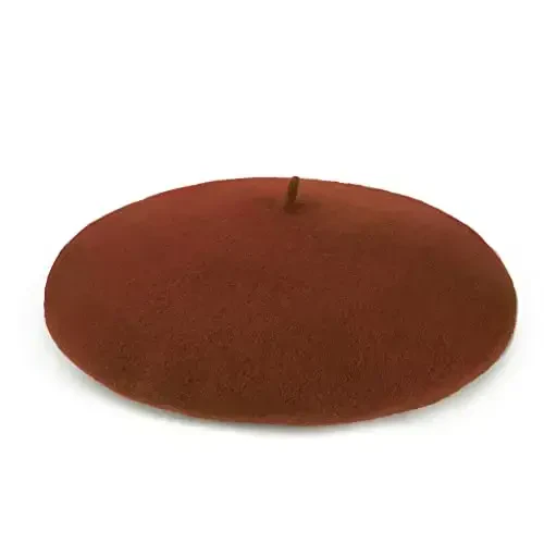 Wool Beret Hat French Beret Cap Winter Artist Painter Hat Solid Color for Women - 4