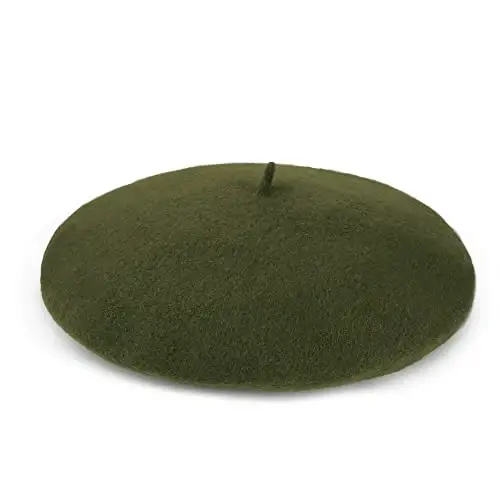 Wool Beret Hat French Beret Cap Winter Artist Painter Hat Solid Color for Women - 4