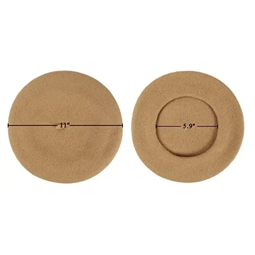 Wool Beret Hat French Beret Cap Winter Artist Painter Hat Solid Color for Women - 5