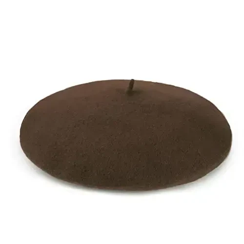 Wool Beret Hat French Beret Cap Winter Artist Painter Hat Solid Color for Women - 4