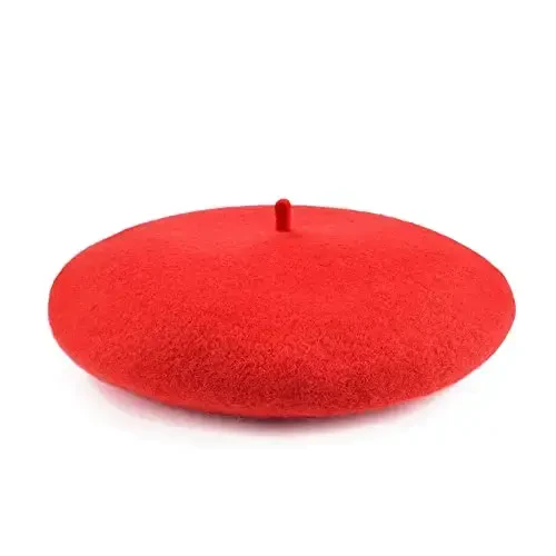 Wool Beret Hat French Beret Cap Winter Artist Painter Hat Solid Color for Women - 4