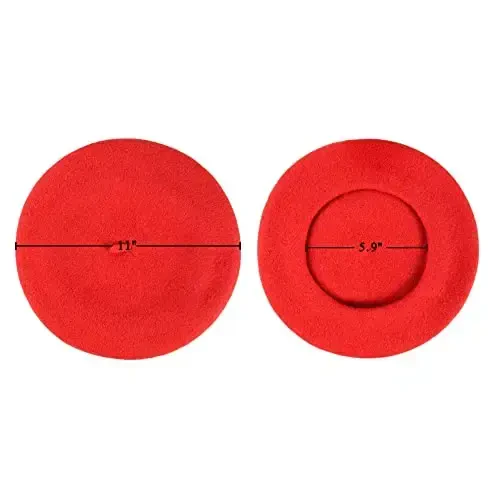 Wool Beret Hat French Beret Cap Winter Artist Painter Hat Solid Color for Women - 6