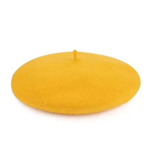 Wool Beret Hat French Beret Cap Winter Artist Painter Hat Solid Color for Women - 3