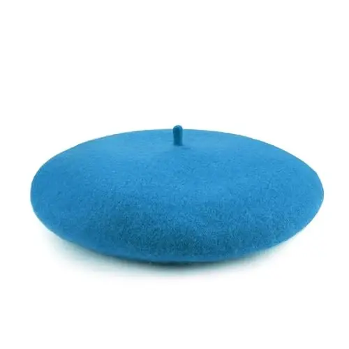 Wool Beret Hat French Beret Cap Winter Artist Painter Hat Solid Color for Women - 3