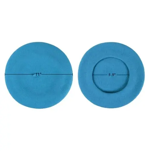 Wool Beret Hat French Beret Cap Winter Artist Painter Hat Solid Color for Women - 5