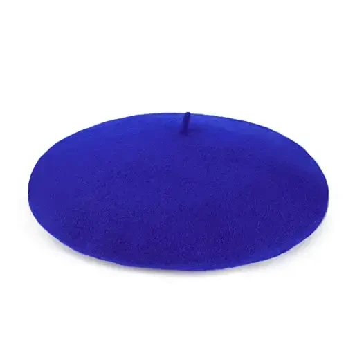 Wool Beret Hat French Beret Cap Winter Artist Painter Hat Solid Color for Women - 4