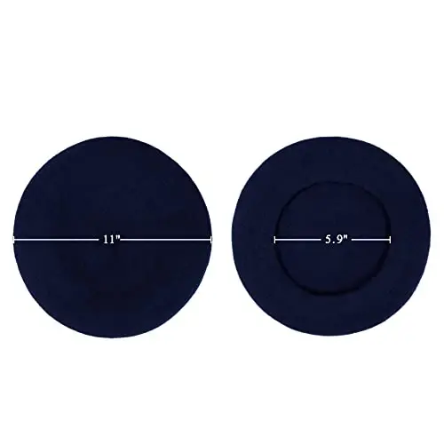 Wool Beret Hat French Beret Cap Winter Artist Painter Hat Solid Color for Women - 5