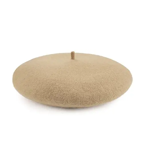 Wool Beret Hat French Beret Cap Winter Artist Painter Hat Solid Color for Women - 3