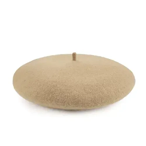 Wool Beret Hat French Beret Cap Winter Artist Painter Hat Solid Color for Women - 3