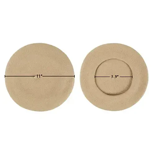 Wool Beret Hat French Beret Cap Winter Artist Painter Hat Solid Color for Women - 5