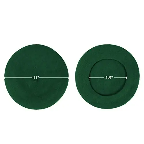 Wool Beret Hat French Beret Cap Winter Artist Painter Hat Solid Color for Women - 6