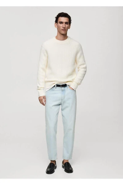Wool blend cable knit sweater - MANGO MAN (1)