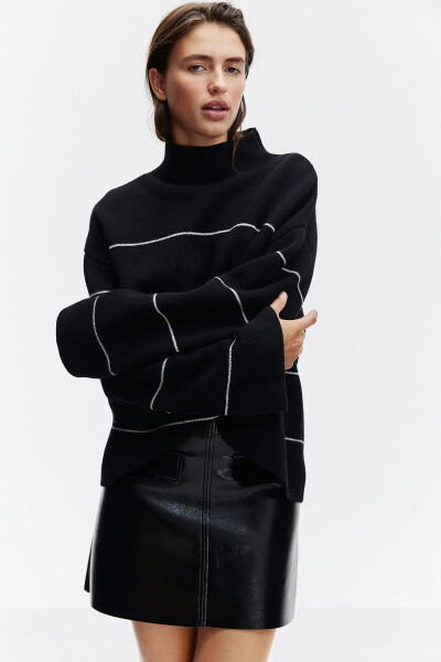 Wool blend half turtleneck sweater - 1