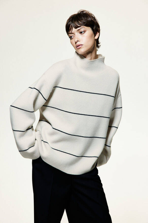 Wool blend half turtleneck sweater - 3