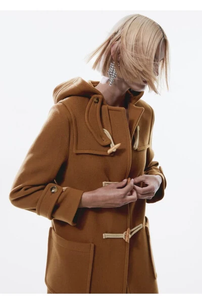 Wool blend hoodie - MANGO