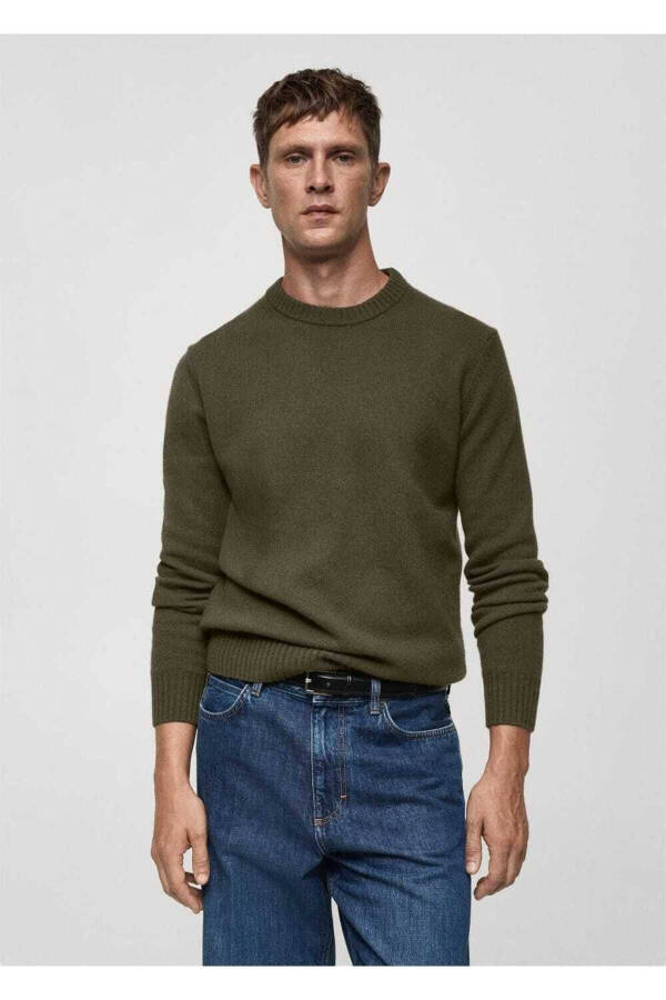 Wool blend knit sweater - 1