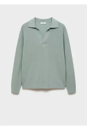 Wool blend knitted polo sweater - 3