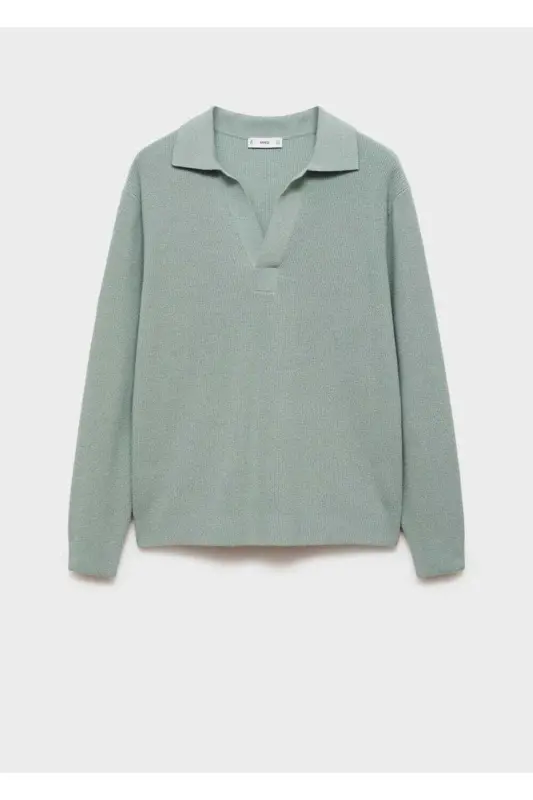 Wool blend knitted polo sweater - 3