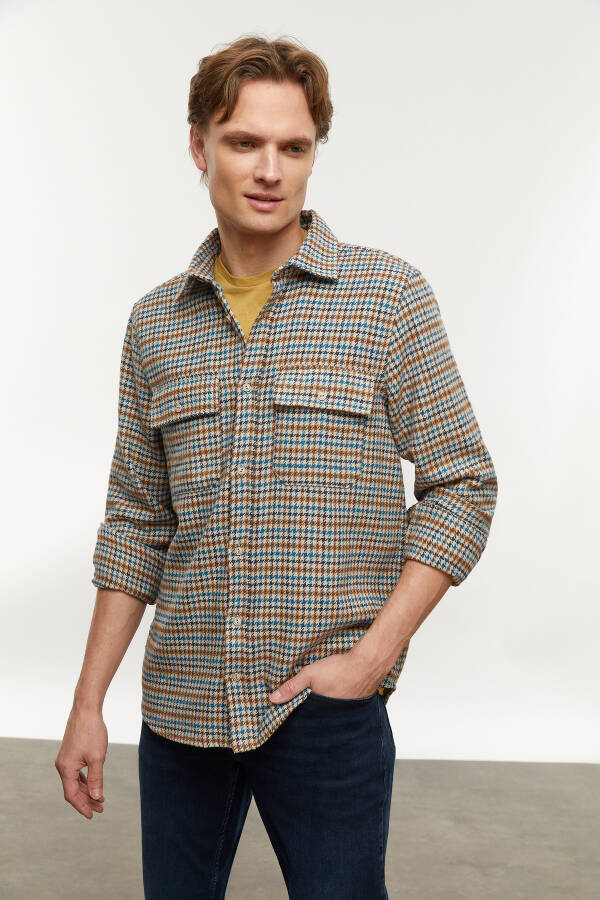 Wool blend plaid regular fit shirt - 15