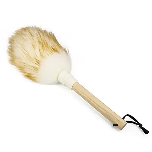 Wool Lambswool Cleaning Brush Duster,Wood Handle,Hanging Rope,Anti-Static,Comfortable Grips, for Piano,Guitar and Other Stringed Instruments and Office, Home and Car etc - 1
