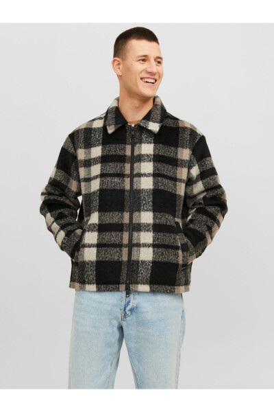 Wool-look Plaid Jacket - Cole - 1