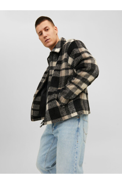 Wool-look Plaid Jacket - Cole - 4