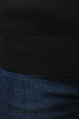 Wool Sleeveless Knit Sweater - Black - Black - 5