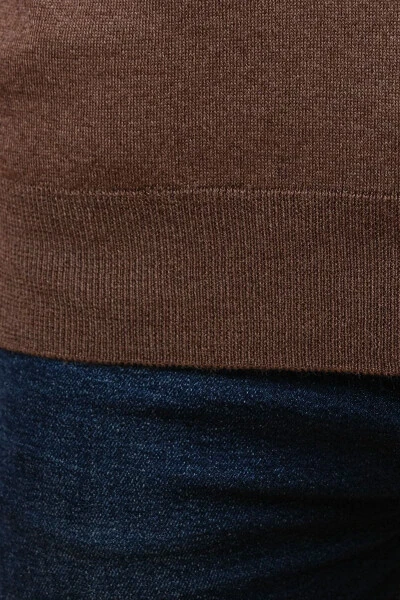 Wool Sleeveless Knit Sweater - Brown - 5