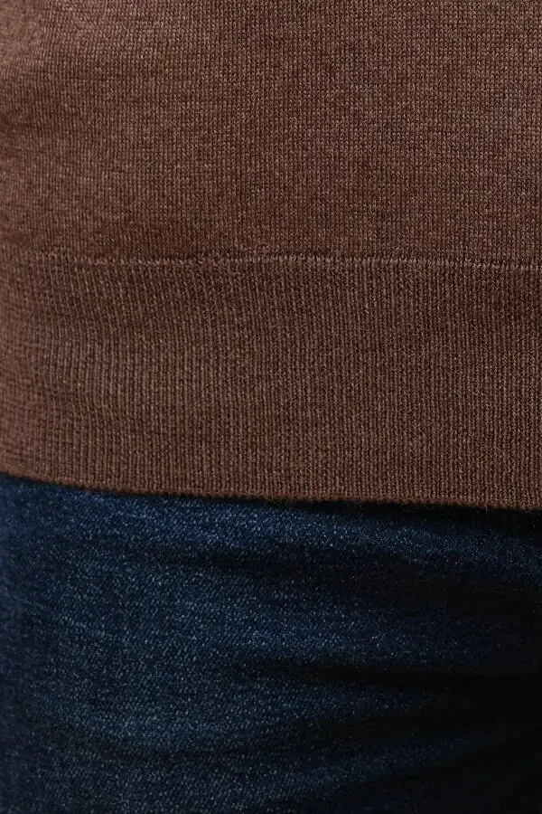 Wool Sleeveless Knit Sweater - Brown - 5