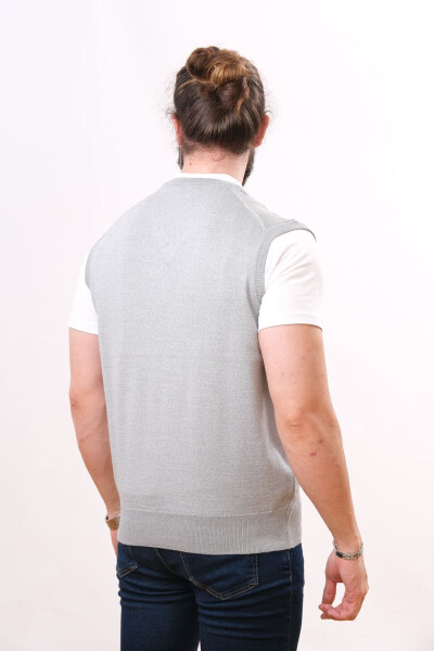Wool Sleeveless Knit Sweater Light Gray - 4